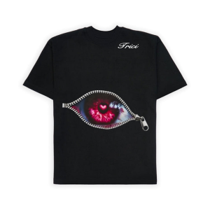 ZIP EYE T-SHIRT IN BLACK [UNISEX]