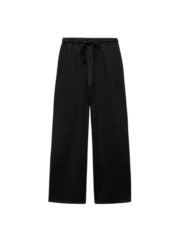 WIDE SWEAT PANTS - BLACK