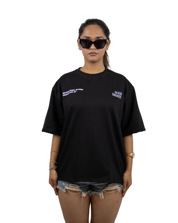 GOLD DIGGER BLACK OVERSIZED T SHIRT - Image 3
