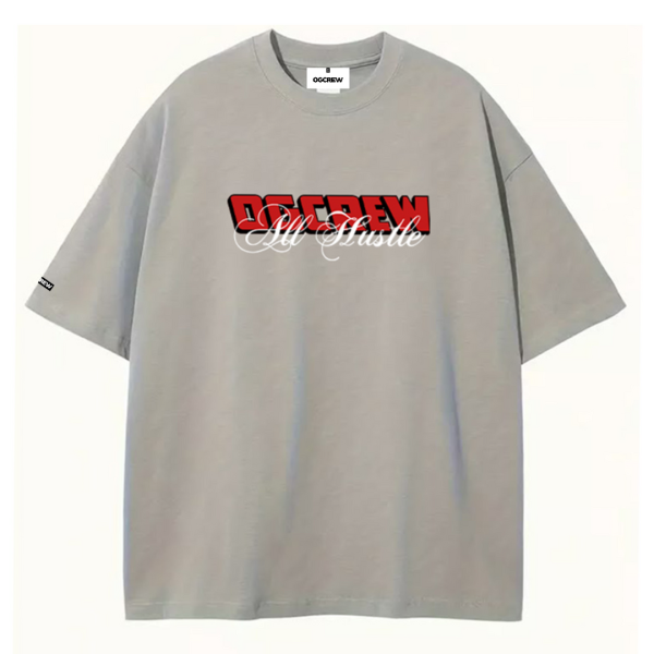 GREY ALL HUSTLE NO LUCK T-SHIRT - Image 2