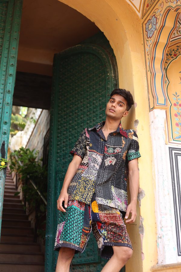 LALCHANDNI VINTAGE KANTHA - SHORTS - Image 3