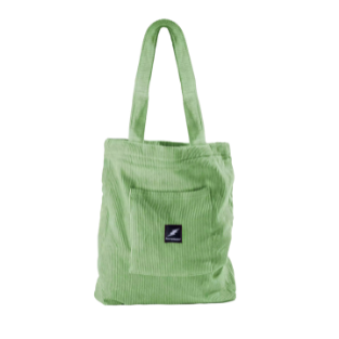 Green Corduroy Tote Bag