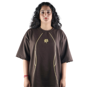 ARC LINE BROWN OVERSIZED T SHIRT