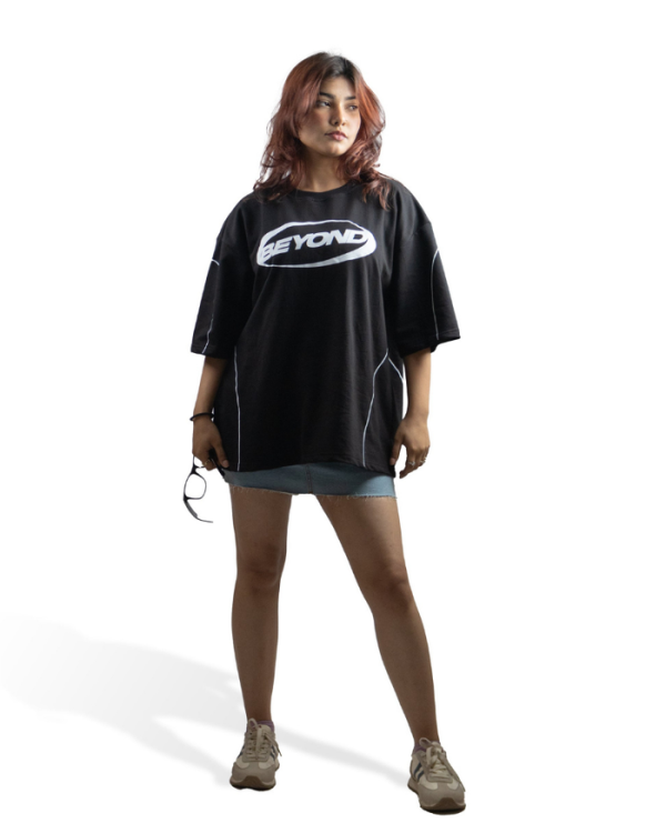 BEYOND INFINITY BLACK OVERSIZED T SHIRT
