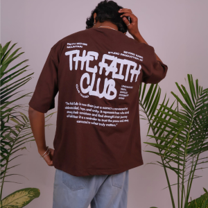 THE FAITH CLUB BROWN OVERSIZED T SHIRT