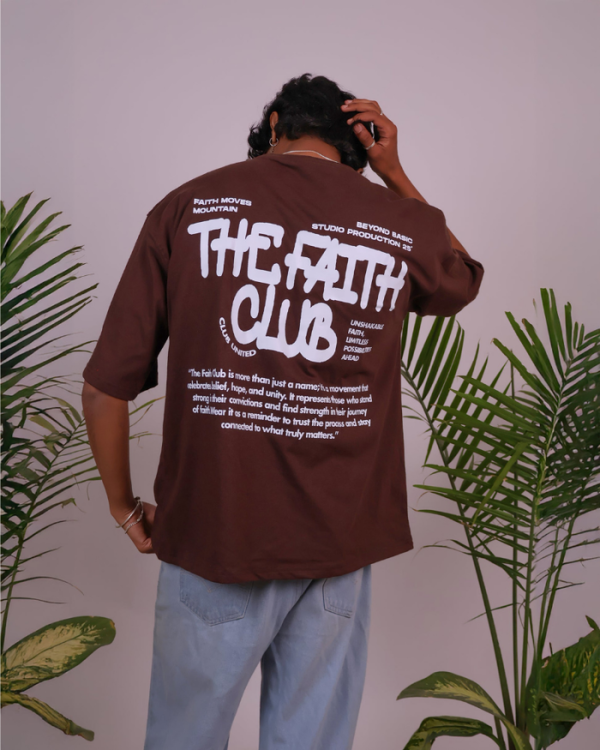 THE FAITH CLUB BROWN OVERSIZED T SHIRT
