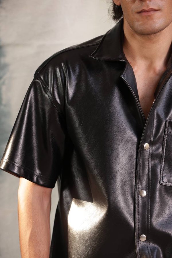 BLACK LEATHER - SHIRT - Image 3