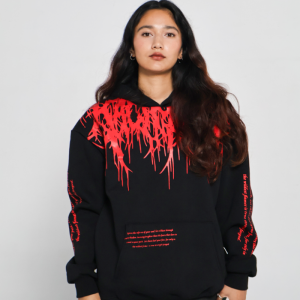 Oversized Red Flame Hoodie