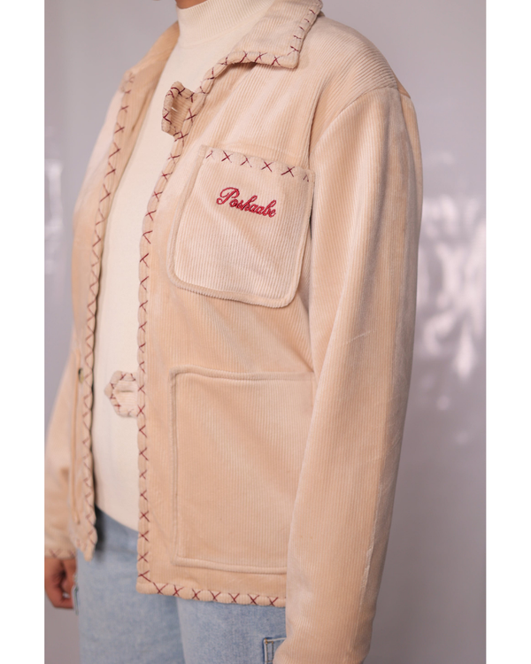 Soft Corduroy Cream Shacket