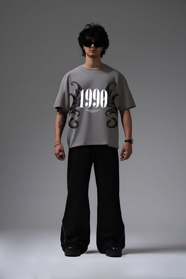 1990 GREY OVERSIZED T SHIRT - Image 3
