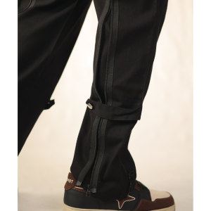 Black Zipper Cargo Pants