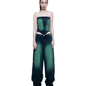 LUSH GREEN CORSET / DENIM