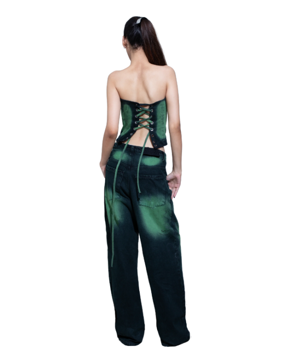 LUSH GREEN CORSET / DENIM - Image 2