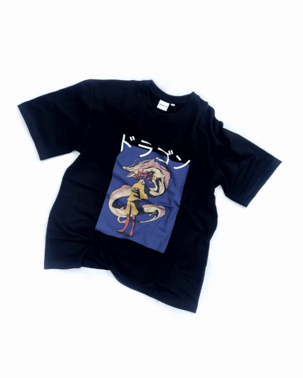 Oversized back printed T-shirt made from 220 GSM loop knit