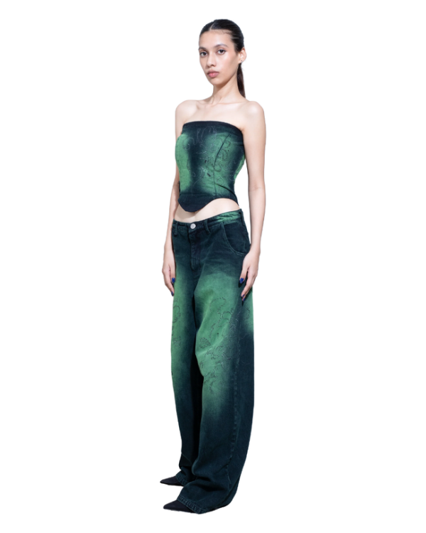 LUSH GREEN CORSET / DENIM - Image 3