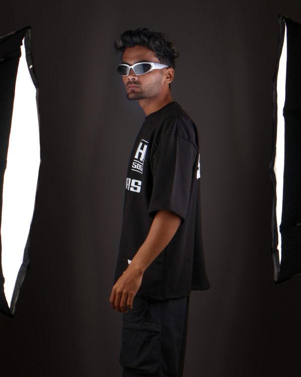 HYPNOSIS BLACK OVERSIZED T SHIRT - Image 3