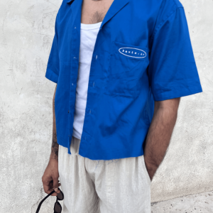 Blue Cropped Shirt