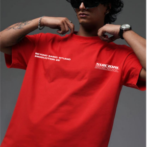 SUCIDAL RED OVERSIZED T SHIRT