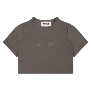 ECSTASY WOMEN BABY TEE (CHARCOAL GREY)