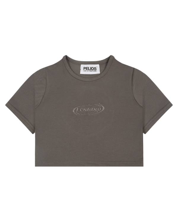 ECSTASY WOMEN BABY TEE (CHARCOAL GREY)