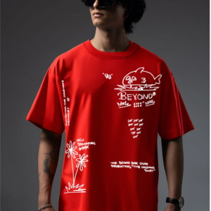 CHILDHOOD RED OVERSIZED T SHIRT