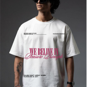 PLEASURE PRINCIPLE WHITE OVERSIZED T SHIRT