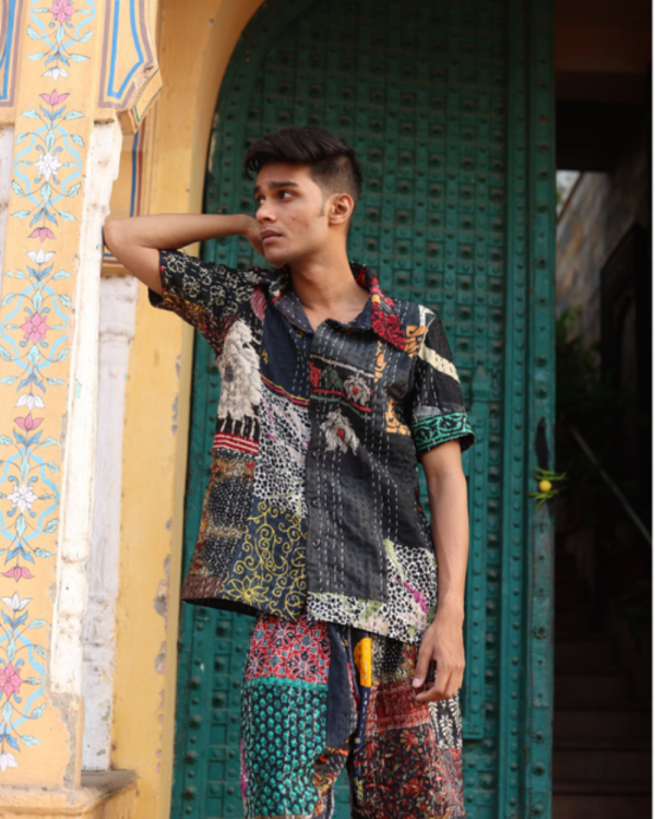 LALCHANDNI VINTAGE KANTHA - SHORTS