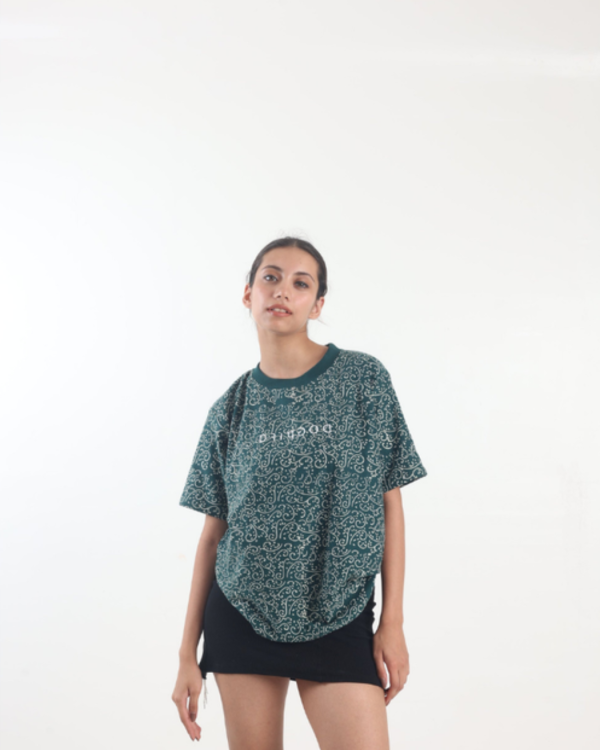 FOREST GREEN BLOCK PRINTED - Tshirt
