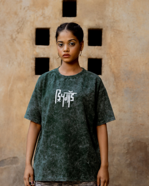BOTTLE GREEN ACID WASH - Tshirt