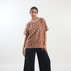 KHAKI BLOCK PRINTED - Tshirt