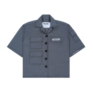 OCEAN BLISS CROPPED BOWLING SHIRT