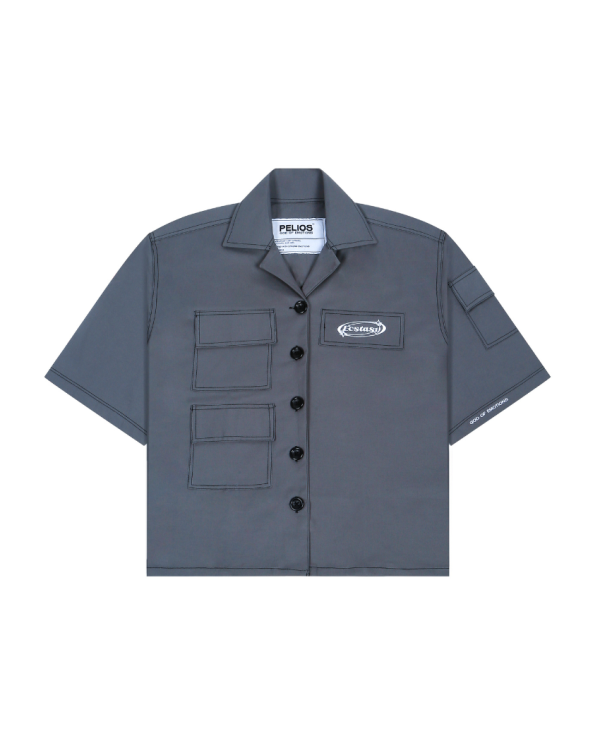 OCEAN BLISS CROPPED BOWLING SHIRT