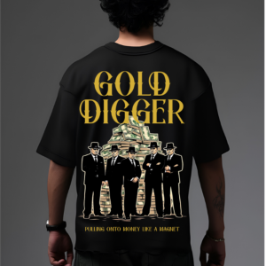 GOLD DIGGER BLACK OVERSIZED T SHIRT