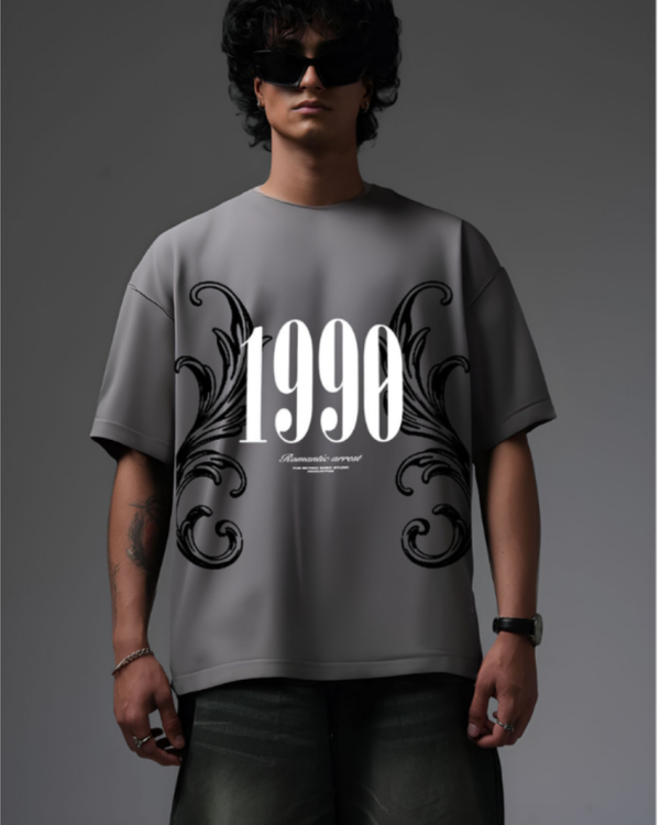 1990 GREY OVERSIZED T SHIRT