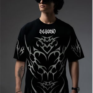 BEYOND ORIGINALS BLACK OVERSIZED T-SHIRT