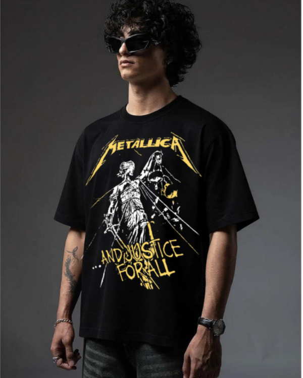 METTELICA BLACK OVERSIZED T SHIRT