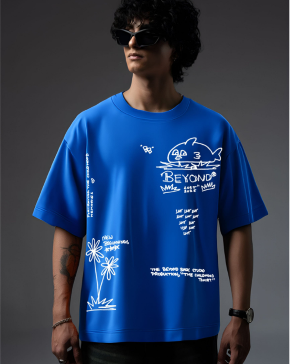 CHILDHOOD BLUE OVERSIZED TSHIRT