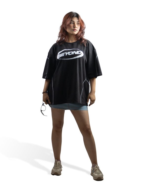 BEYOND INFINITY BLACK OVERSIZED T SHIRT - Image 2