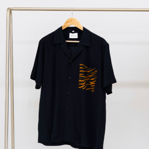 Animal Patch Pocket Black Shirt