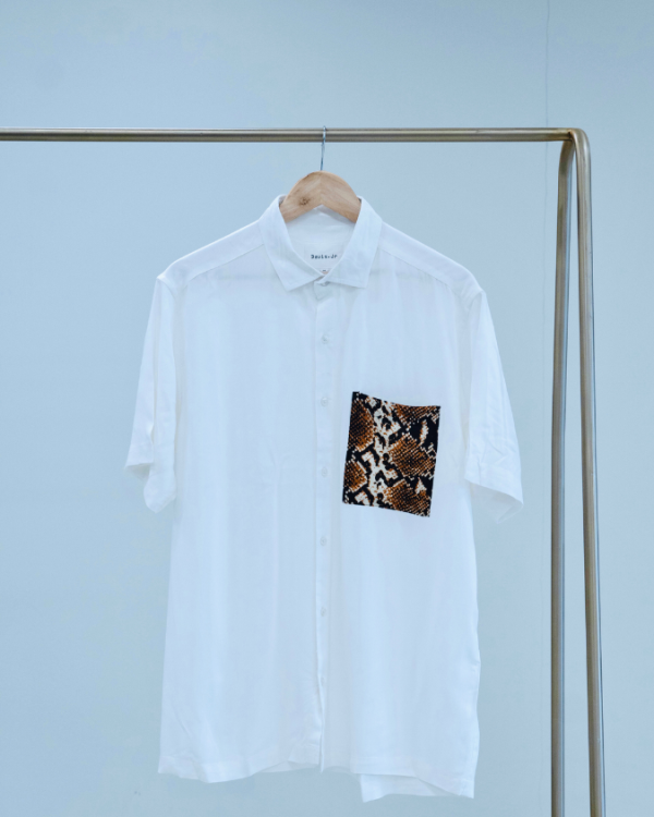 Animal Patch Pocket White Shirt