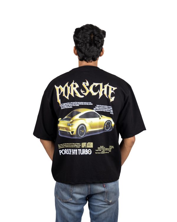 PORSHE BLACK OVERSIZED T SHIRT - Image 3