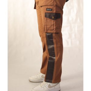 Brown Leather Cargo Pants