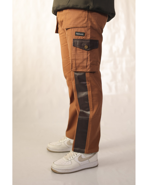 Brown Leather Cargo Pants