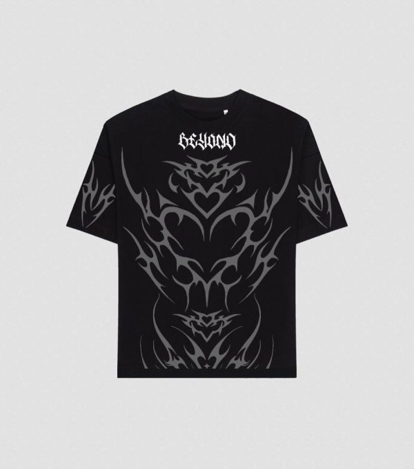 BEYOND ORIGINALS BLACK OVERSIZED T-SHIRT - Image 3