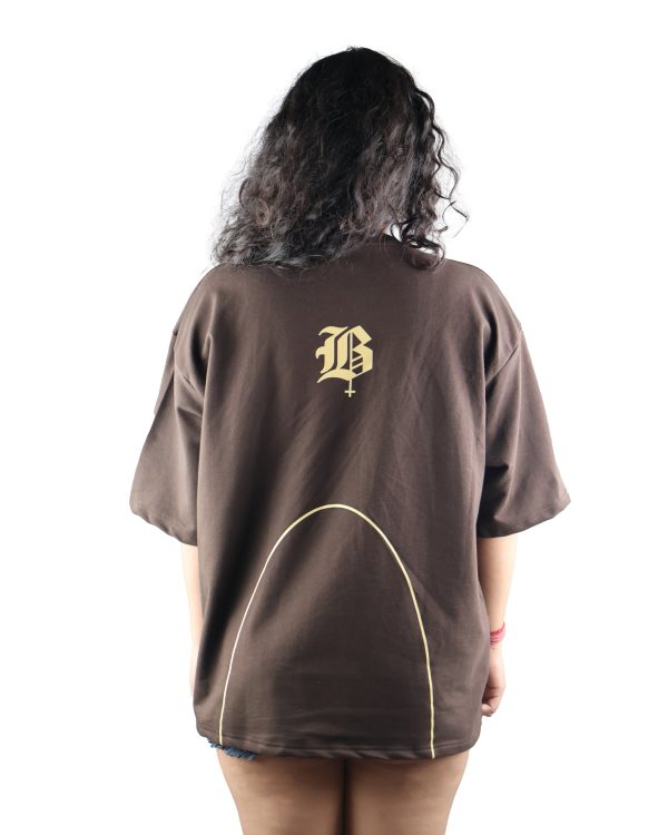 ARC LINE BROWN OVERSIZED T SHIRT - Image 2