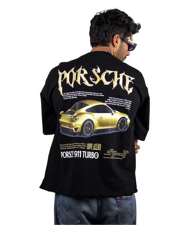 PORSHE BLACK OVERSIZED T SHIRT - Image 4