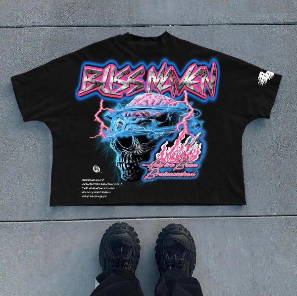 "BRAINWASHED" Oversized Cropped TEE - Image 3