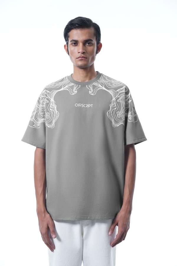 SMOKE SCREEN GREY OVERSIZED TEE - Image 4