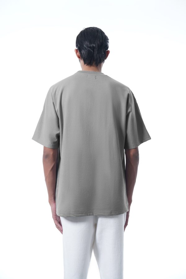 SMOKE SCREEN GREY OVERSIZED TEE - Image 2