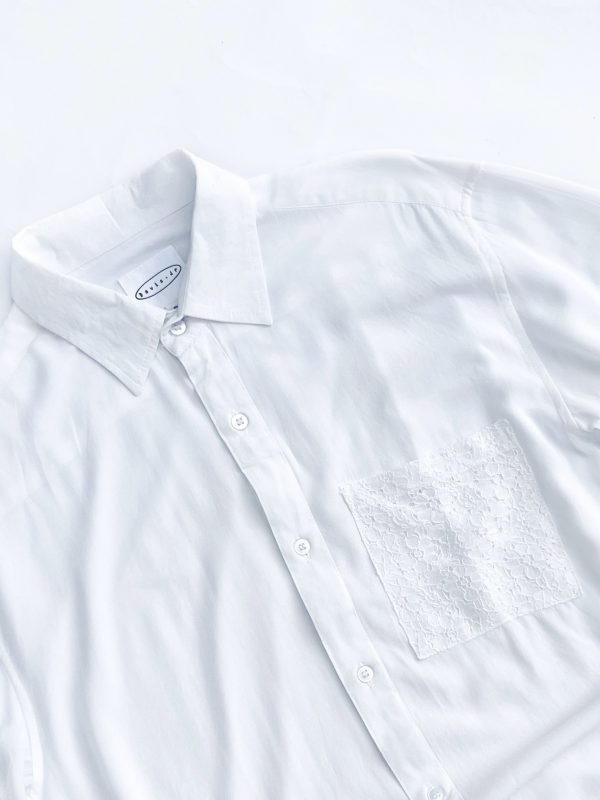 Patch Pocket Shirt – White - Image 3
